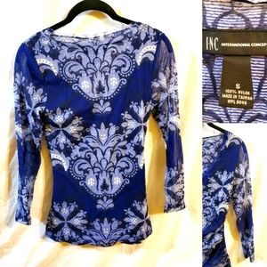 International concepts INC, blue and white dress top